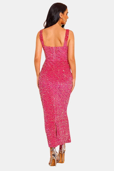 Wendy - Square Neck Sequin Cocktail Dress