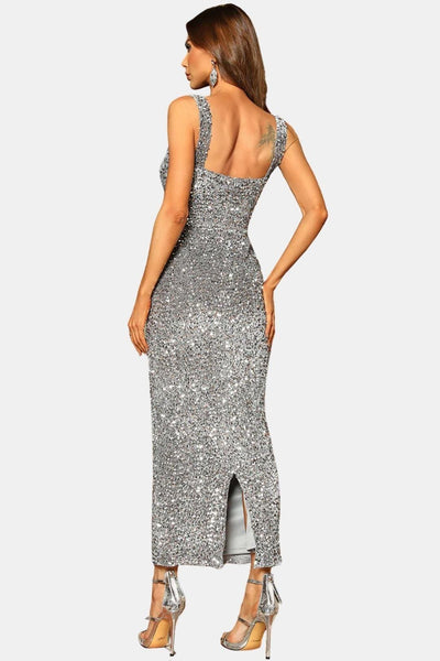 Wendy - Square Neck Sequin Cocktail Dress