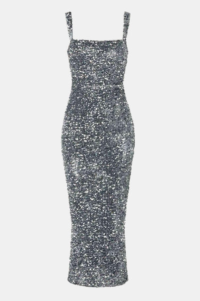 Wendy - Square Neck Sequin Cocktail Dress