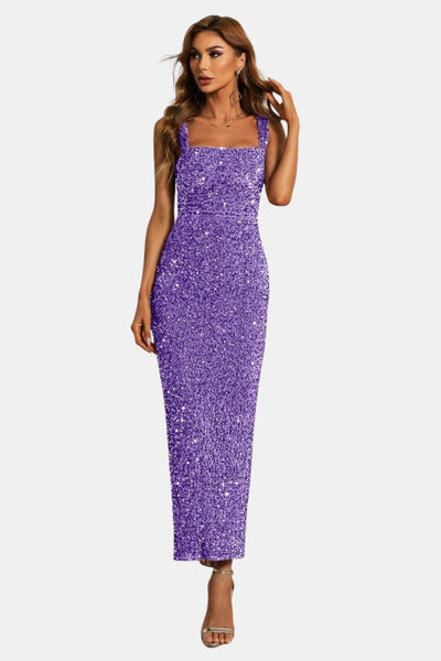 Wendy - Square Neck Sequin Cocktail Dress
