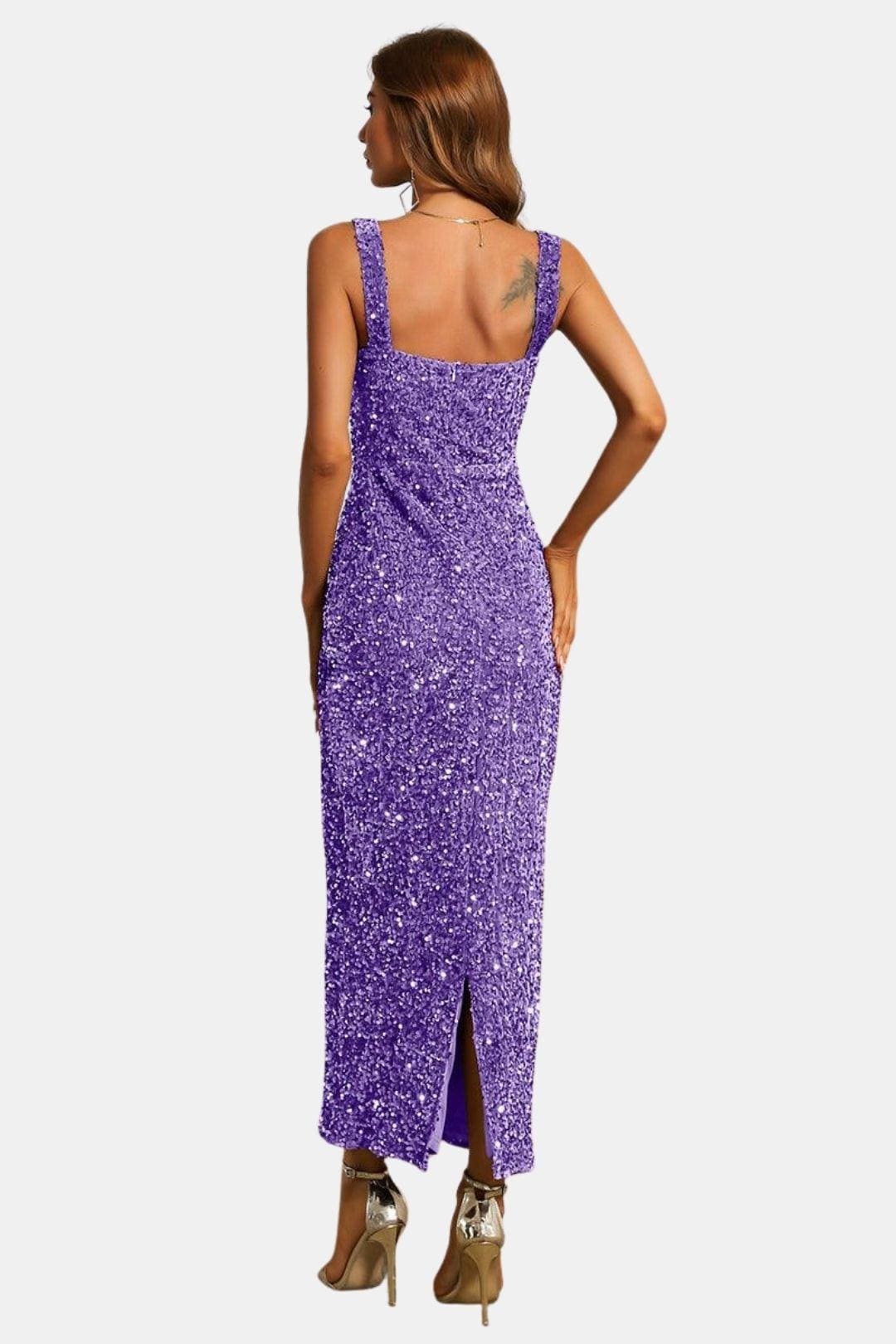 Wendy - Square Neck Sequin Cocktail Dress