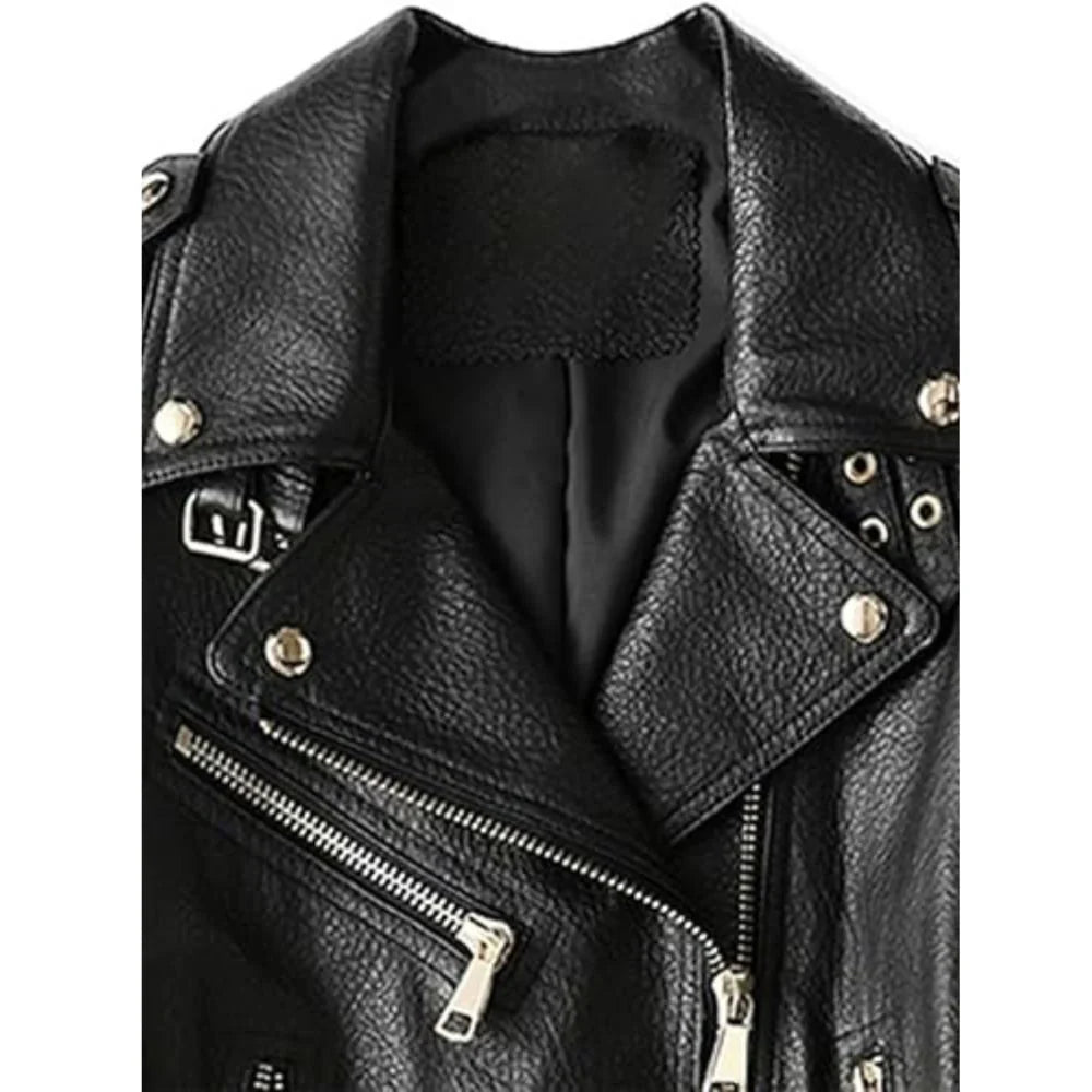 Cropped Faux Leather Biker Jacket | Edgy and Timeless | Bold Design