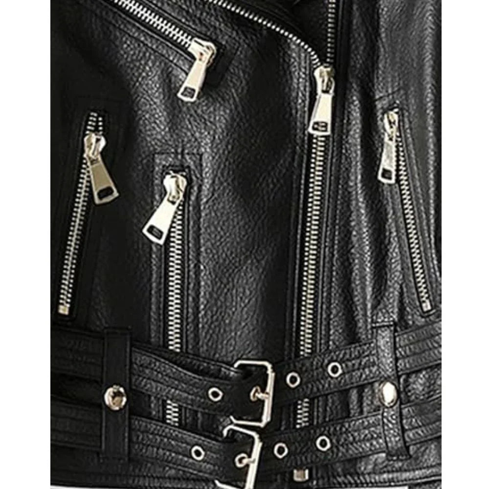 Cropped Faux Leather Biker Jacket | Edgy and Timeless | Bold Design