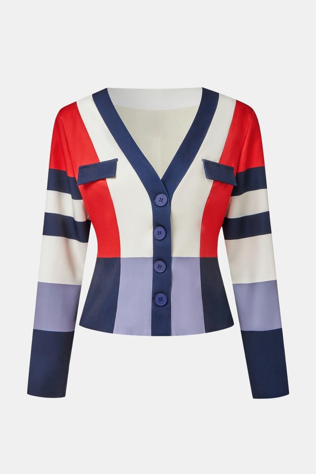 Wren – Urban Color Block V-Neck Cardigan