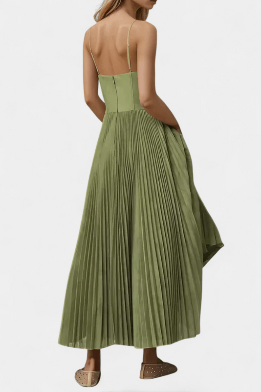 Celia – Off-Shoulder Maxi Dress in Green