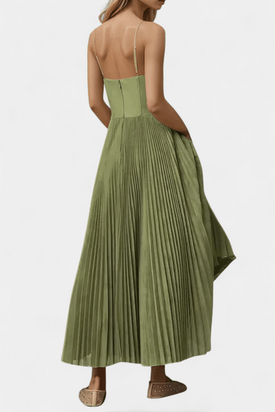 Celia – Off-Shoulder Maxi Dress in Green