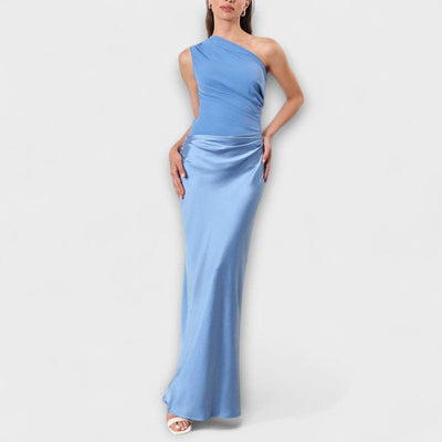 Alicia – One-Shoulder Pleated Maxi Dress