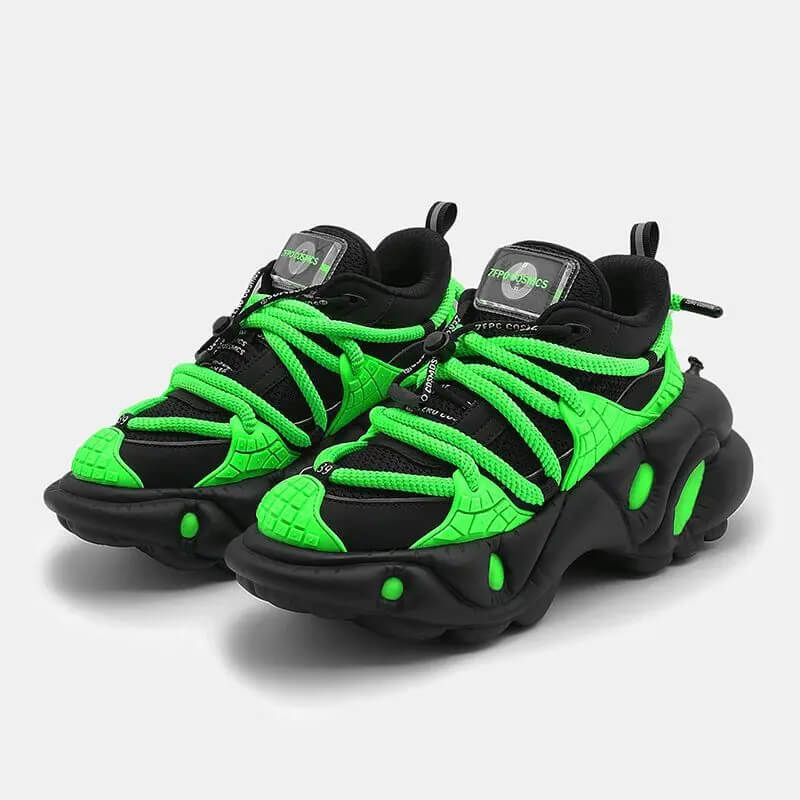 Neon-Accent Chunky Sneakers | Bold Streetwear | Futuristic Design