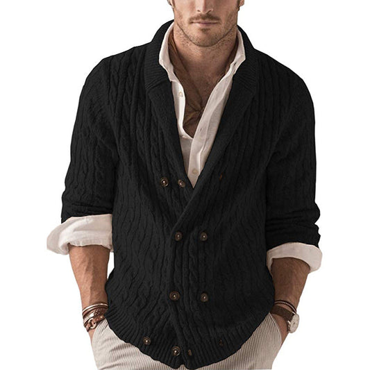 Men's Cable Knit Cardigan | Double-Breasted | Sophisticated and Cozy