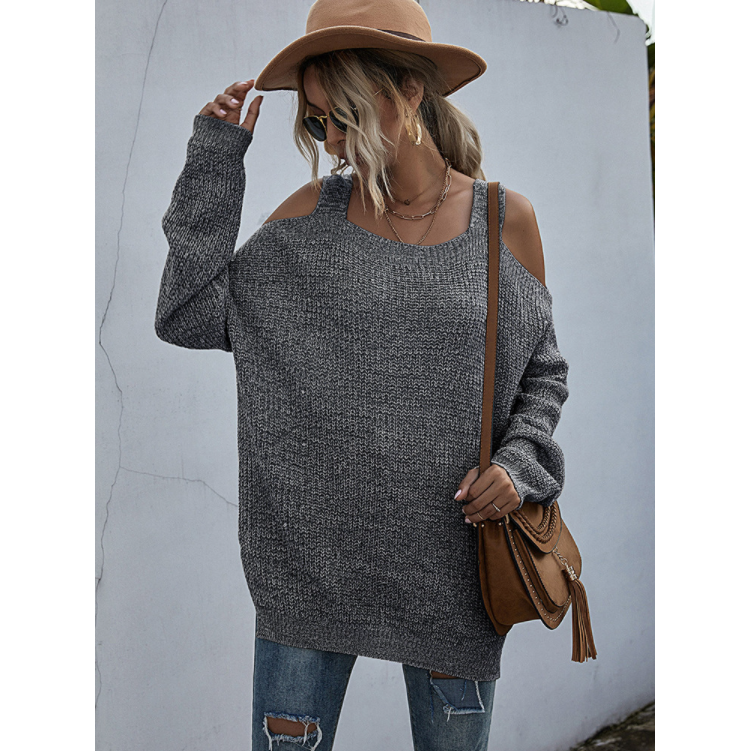 Women's Cold Shoulder Sweater | Relaxed Fit | Trendy and Cozy