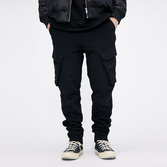 Cargo Joggers | Solid Black | Tapered Fit