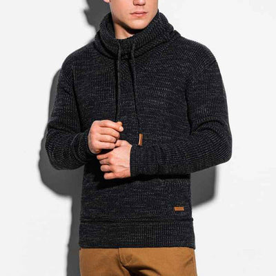 Men's Funnel Neck Knit Sweater | Relaxed Fit | Warm and Stylish