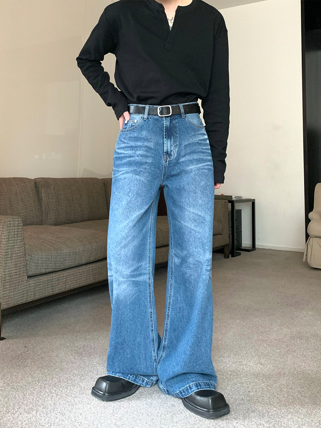 Wide-Leg Jeans | Faded Wash | Relaxed Fit