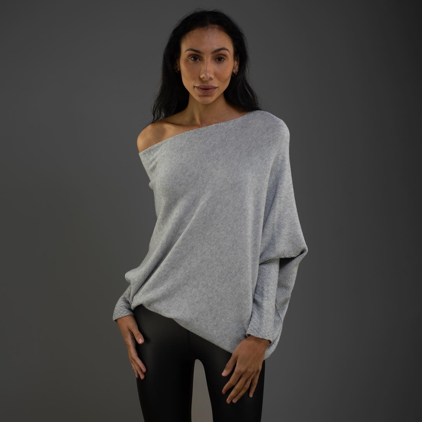 Off-Shoulder Knit Sweater | Soft Lightweight Fabric | Relaxed Fit | Casual Chic