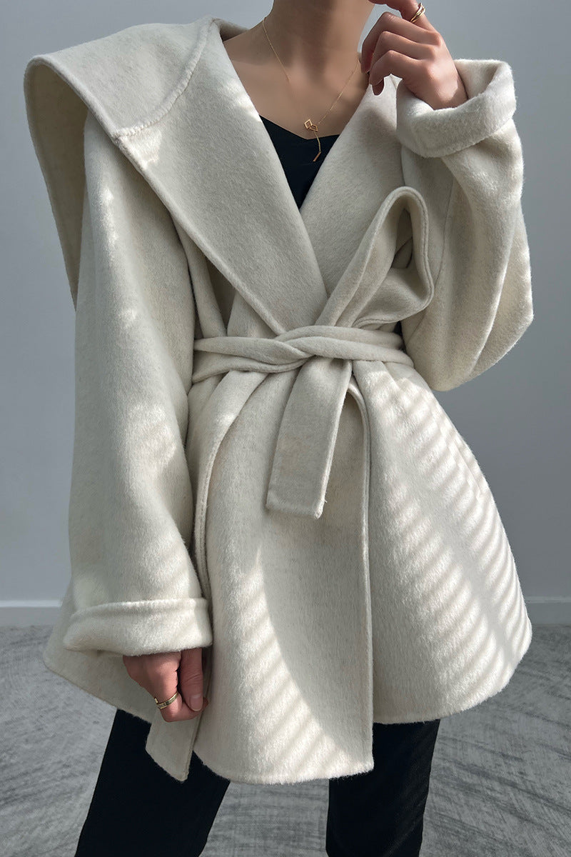 Structured Wool-Blend Coat | Bold Shoulders | Belted Silhouette