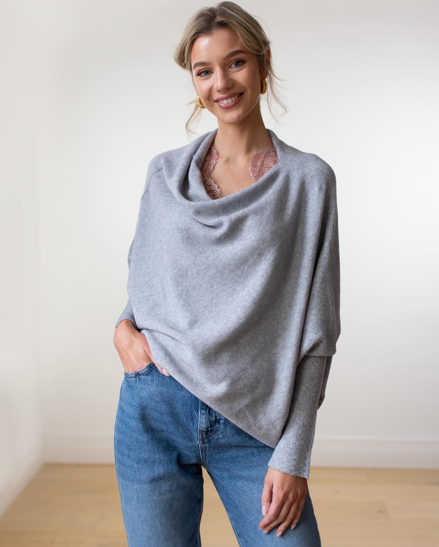 Off-Shoulder Knit Sweater | Soft Lightweight Fabric | Relaxed Fit | Casual Chic