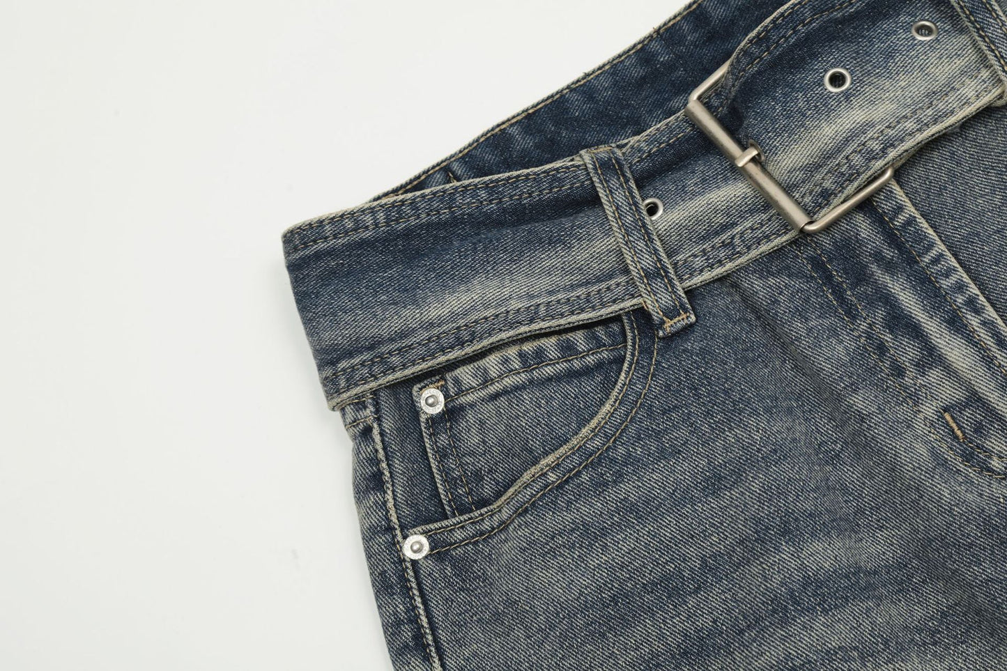 Wide-Leg Washed Denim Jeans | Classic Comfort | Durable and Stylish