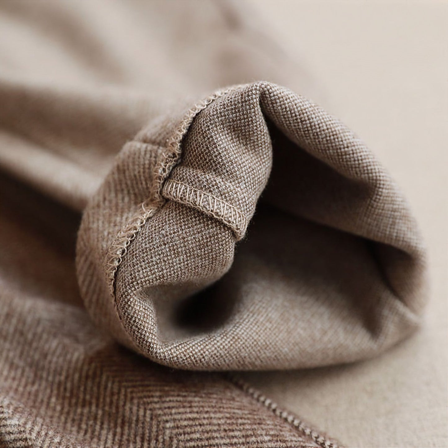 Beige Tailored Trousers | Premium Fabric | Versatile Slim Fit