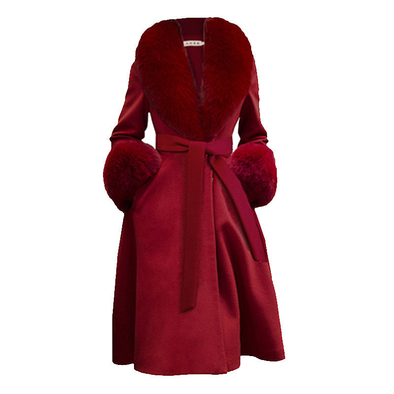 Faux Fur-Trimmed Wool-Blend Coat | Fit-and-Flare | Winter Elegance