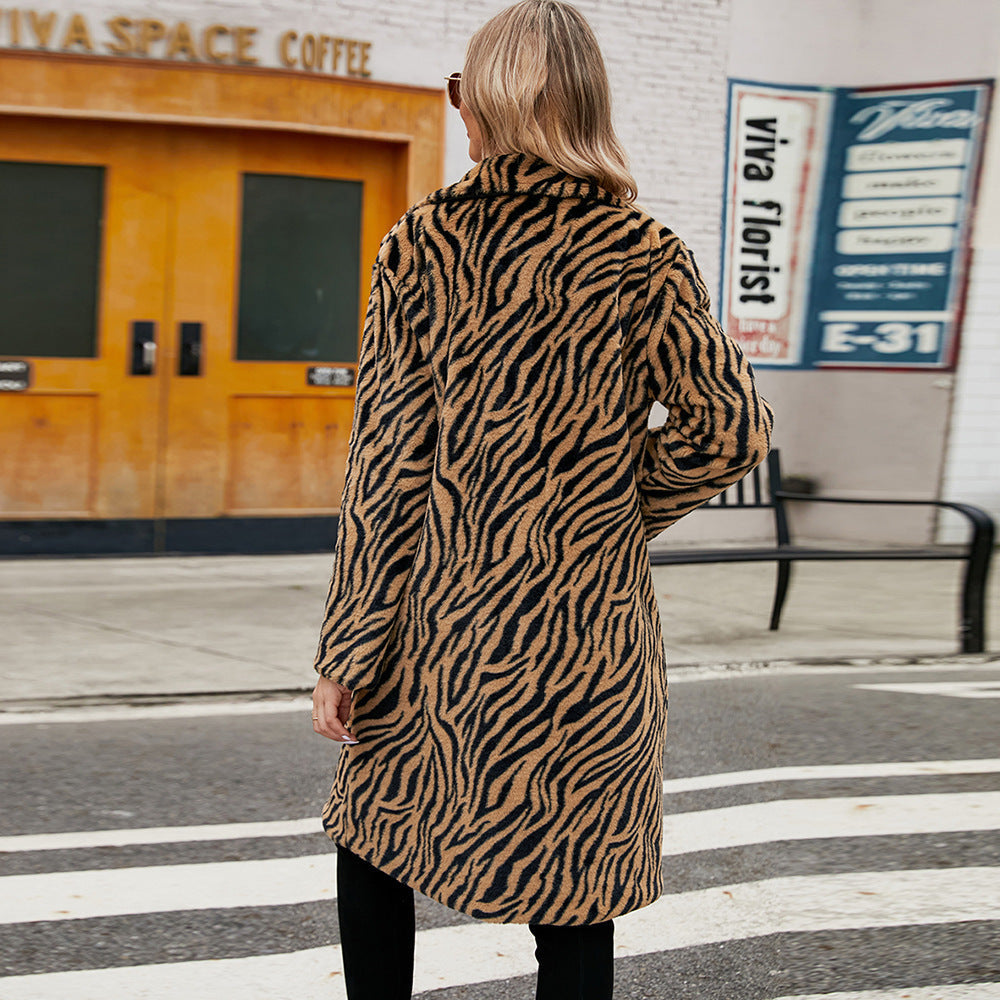 Longline Faux Fur Coat | Animal Print | Bold Winter Style