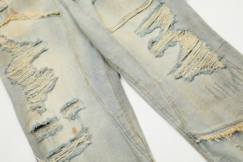 Distressed Wide-Leg Jeans | Bold and Edgy | Vintage Washed Look