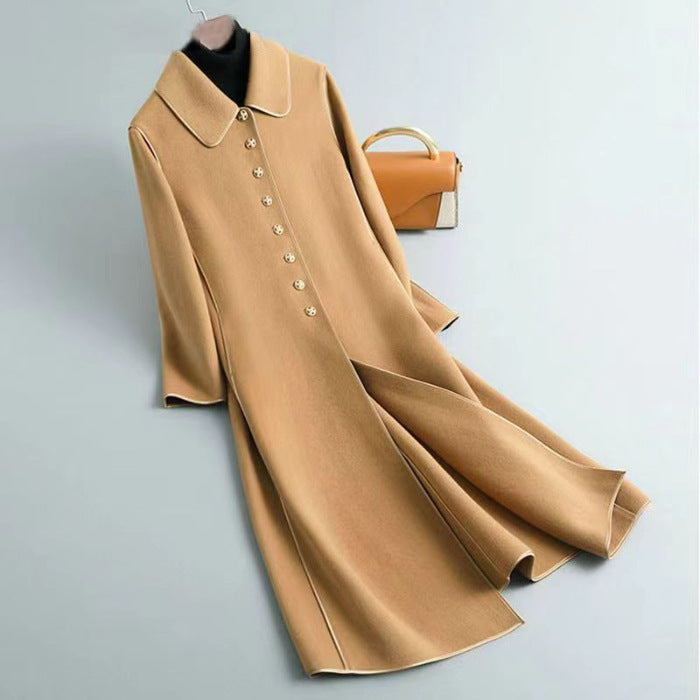 A-Line Wool-Blend Coat | Button Detailing | Elegant Fit