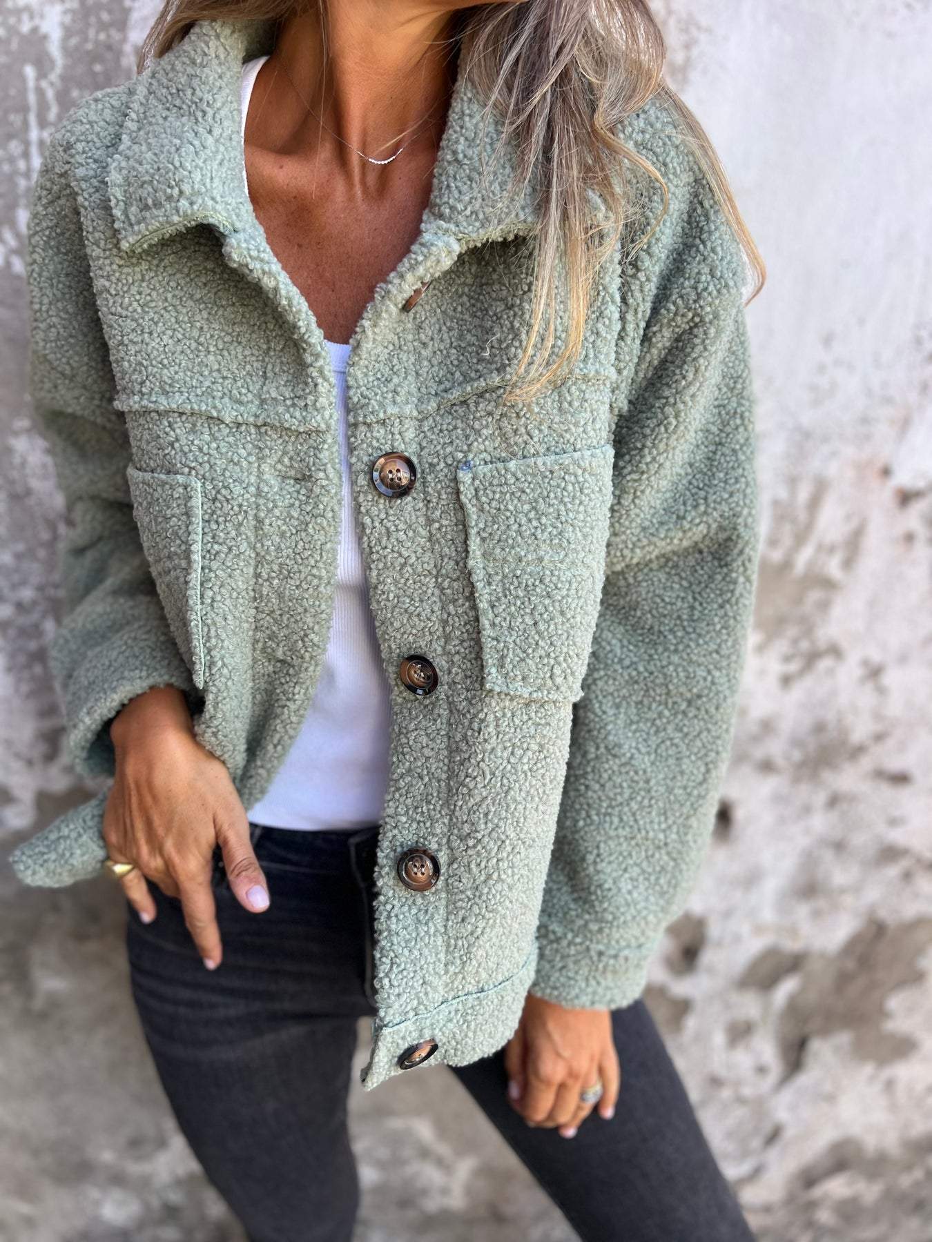 Teddy Button-Up Jacket | Soft Fleece | Cozy and Stylish | Casual Wear