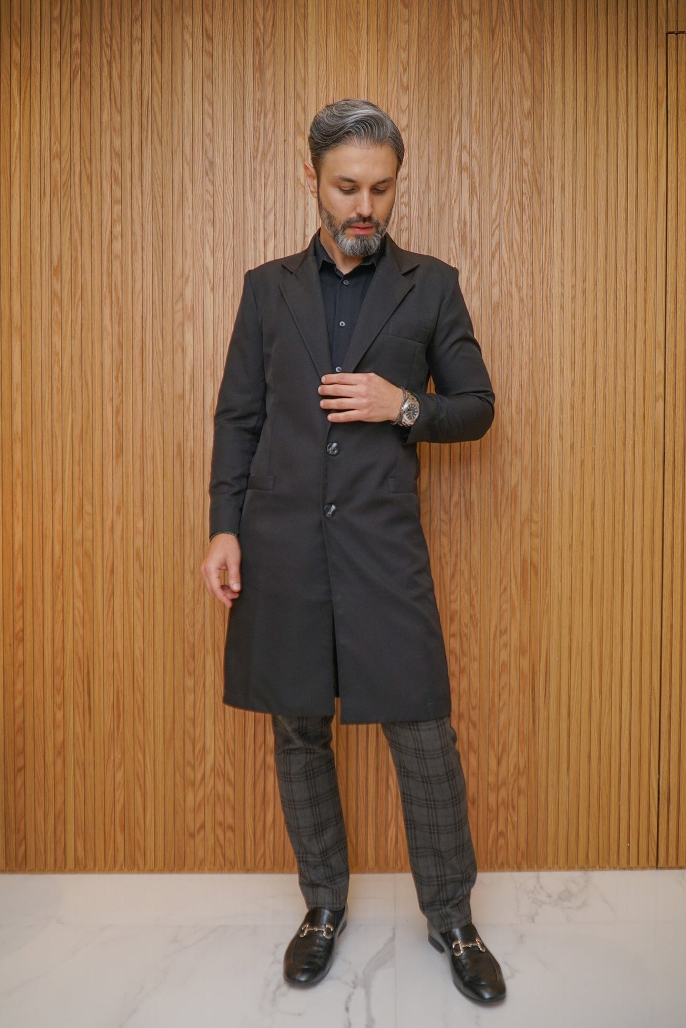 Longline Tailored Coat | Formal Elegance | Sleek Design