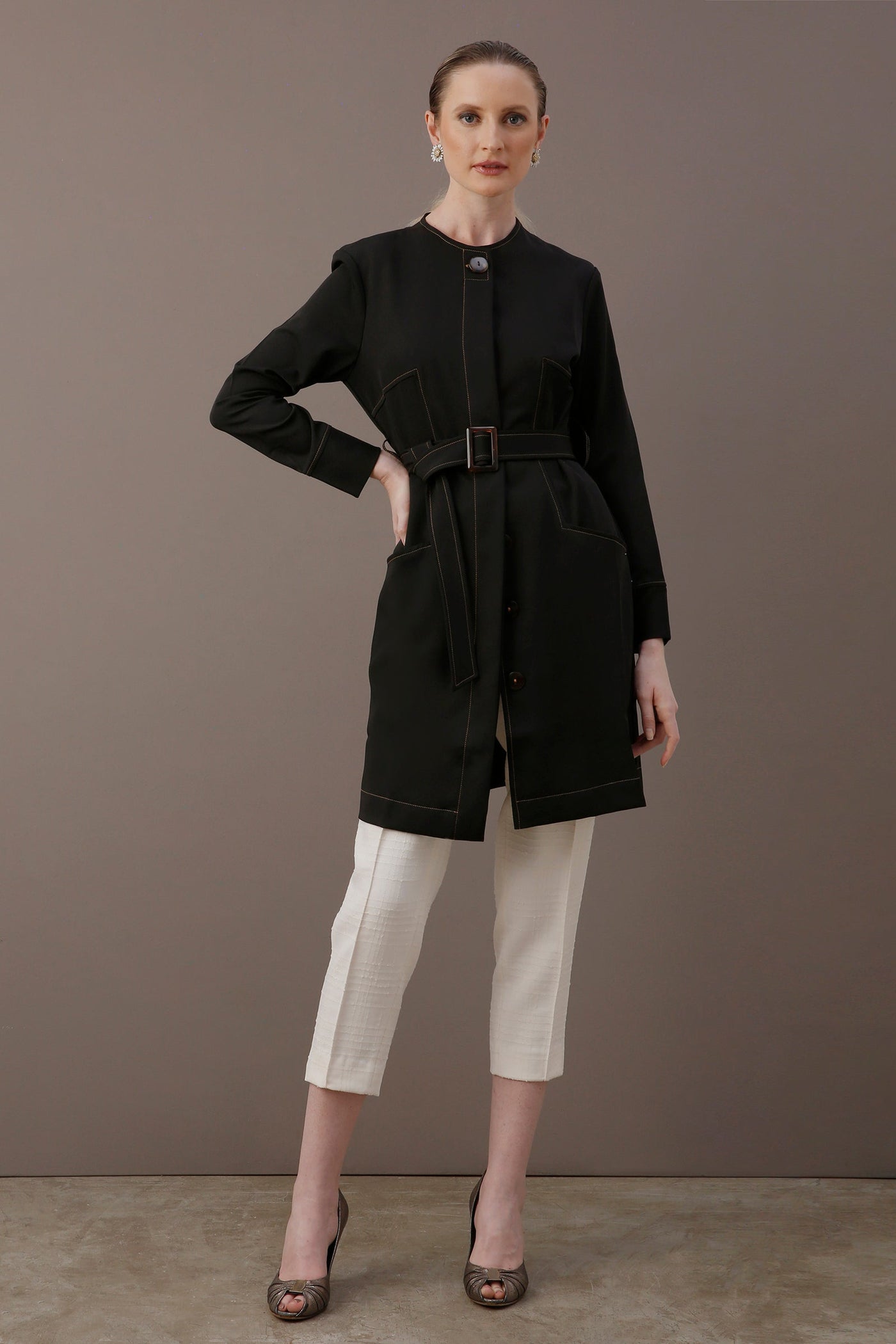 Belted Longline Coat | Minimalist Design | Sleek Elegance