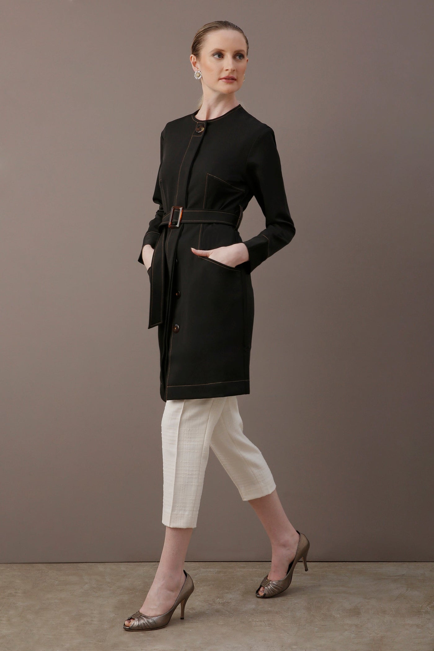 Belted Longline Coat | Minimalist Design | Sleek Elegance