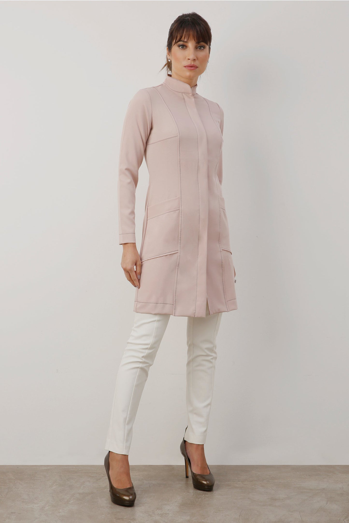 Button-Down Long-Sleeve Kurti | Cotton Blend | Elegant Style