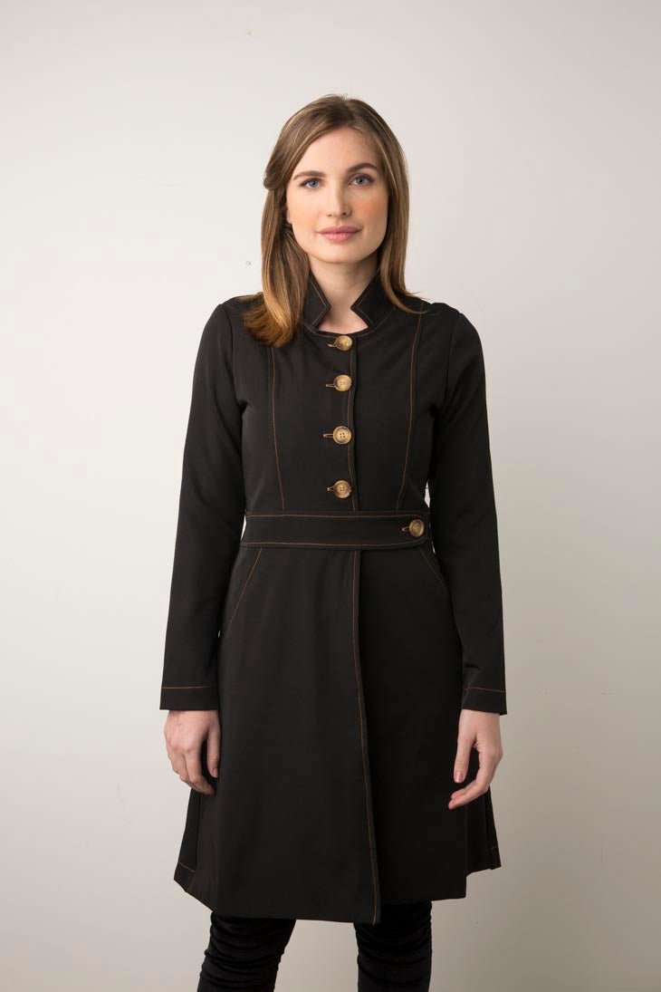 Button-Detail A-Line Coat | Elegant Design | Timeless Style