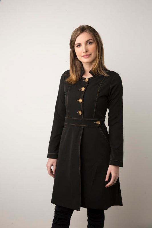 Button-Detail A-Line Coat | Elegant Design | Timeless Style