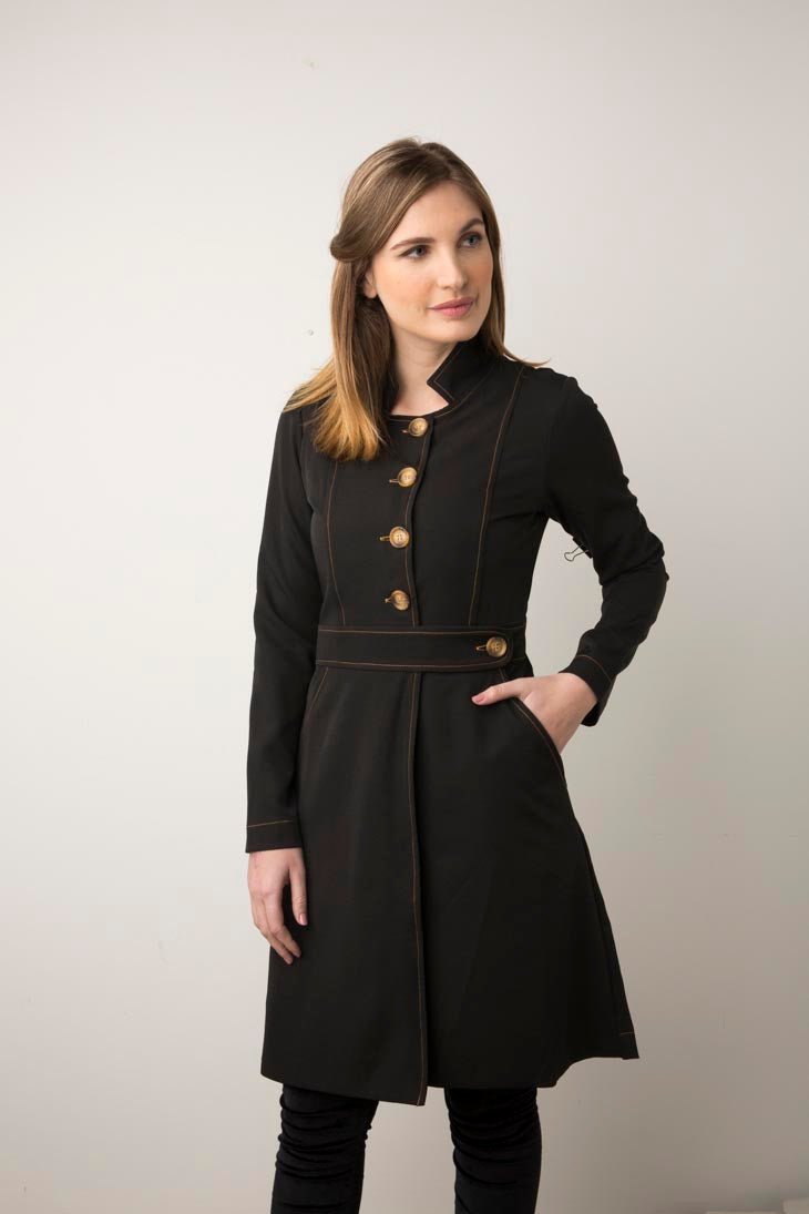 Button-Detail A-Line Coat | Elegant Design | Timeless Style