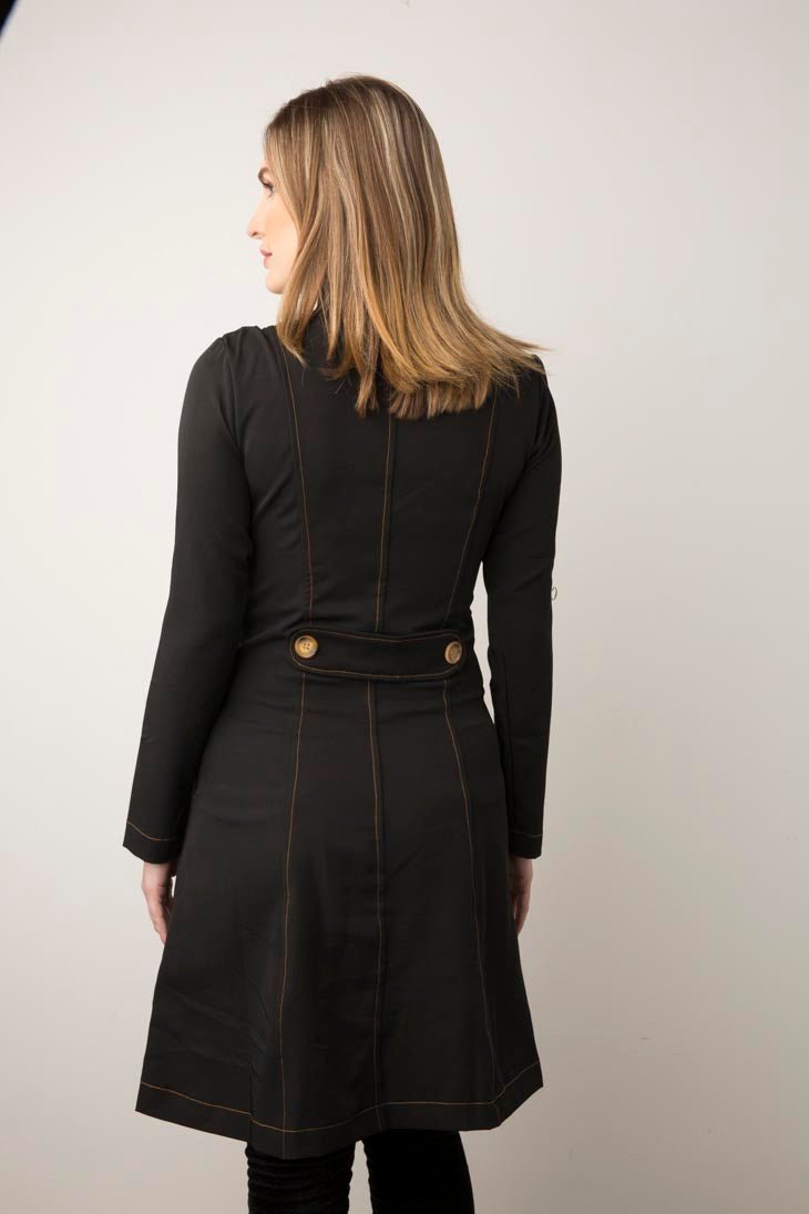 Button-Detail A-Line Coat | Elegant Design | Timeless Style