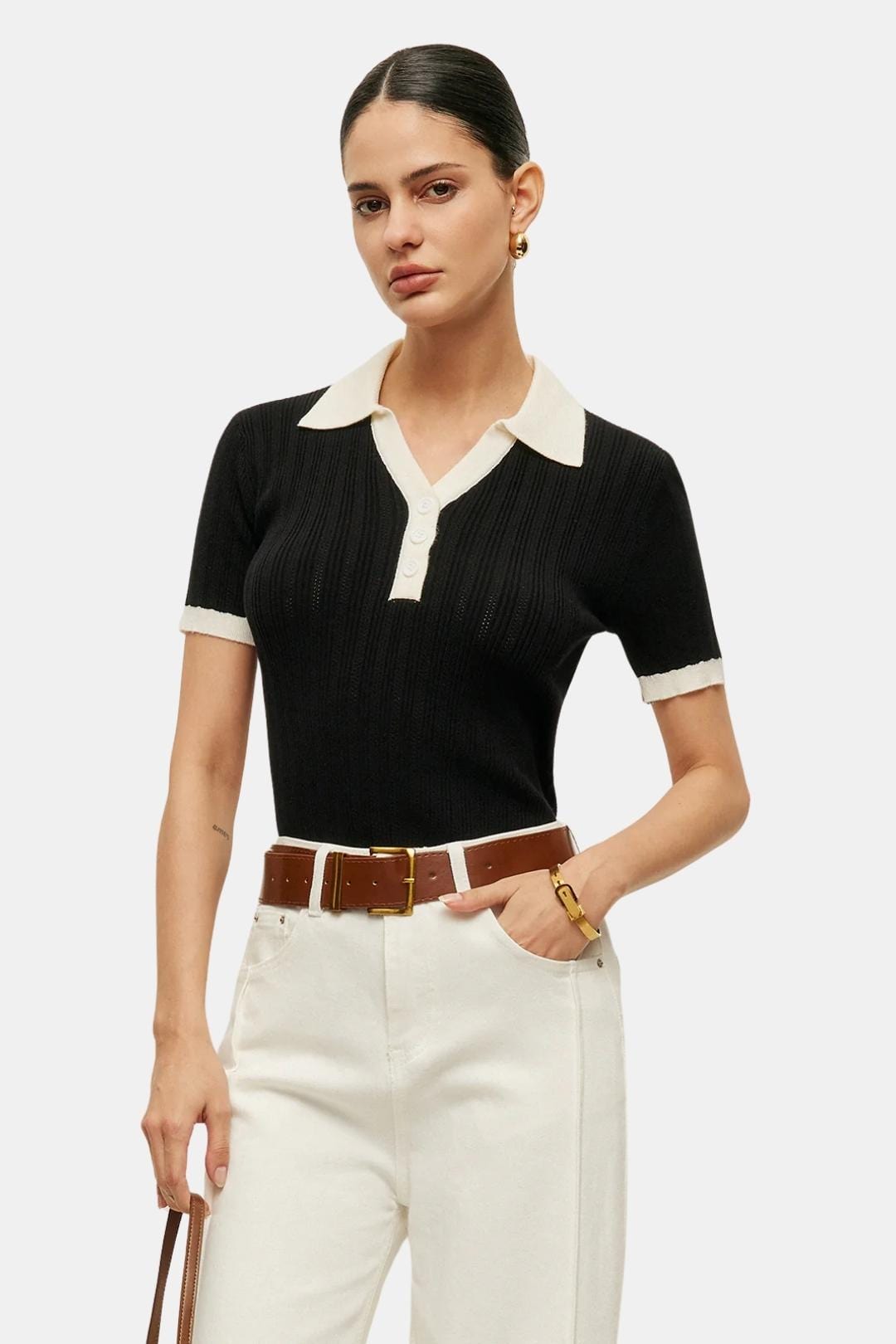 Élise – Knitted Polo Top