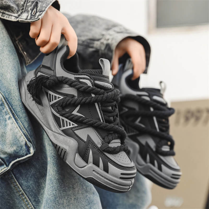 Chunky Rope-Lace Sneakers | Vibrant Streetwear | Modern Urban Style