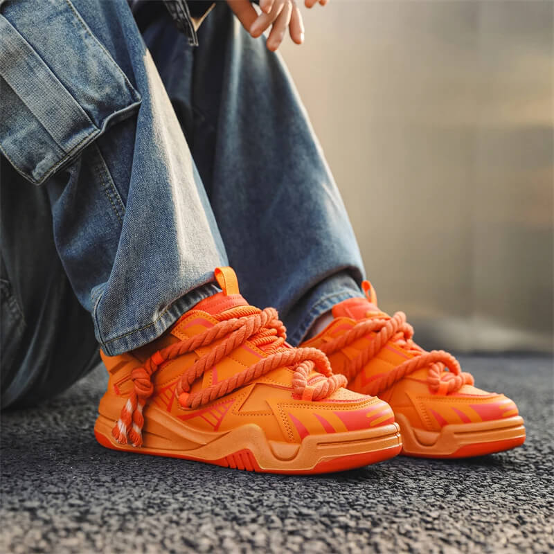 Chunky Rope-Lace Sneakers | Vibrant Streetwear | Modern Urban Style