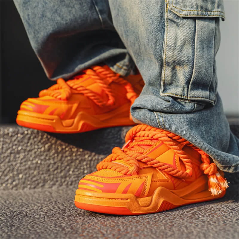 Chunky Rope-Lace Sneakers | Vibrant Streetwear | Modern Urban Style