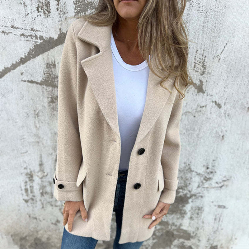 Tailored Peacoat Blazer | Relaxed Fit | Double-Breasted Design | Effortless Elegance